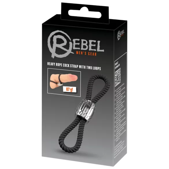 Rebel Cock Strap - nastavljiva dvojna silikonska zanka za penis (87 g)