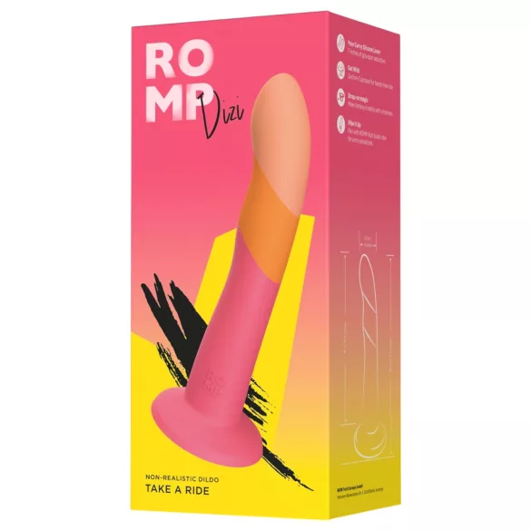 ROMP Dizi - silikonski dildo - upogljiv - roza-oranžen