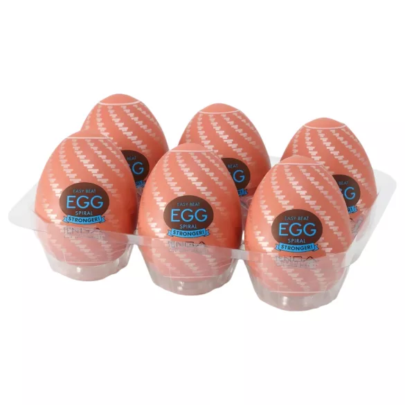 TENGA Egg Spiral Stronger - masturbator v obliki jajca - komplet 6 kosov