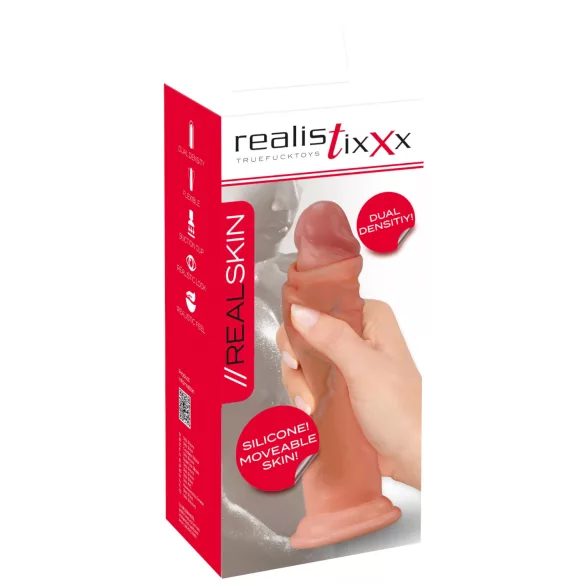 Realistixxx - realistični dildo - dvojna plast - naravna barva