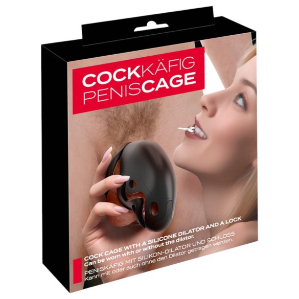 You2Toys - kletka za penis z vtičem za penis (črna)