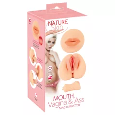 Nature Skin - masturbator za vagino in usta (naraven)