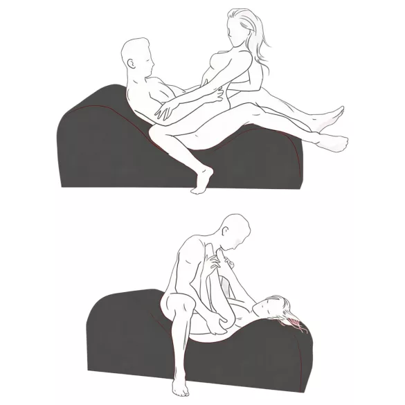 Liberator Aria Flip Chaise - prilagodljiv tantra kavč - 3-delni (črn)