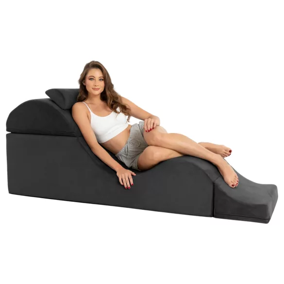 Liberator Aria Flip Chaise - prilagodljiv tantra kavč - 3-delni (črn)