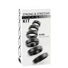 You2Toys - set obročkov za penis in moda (črni) - 6 kosov