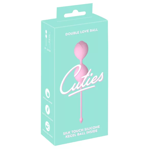 Cuties - dvojne silikonske gejša kroglice (rožnate)