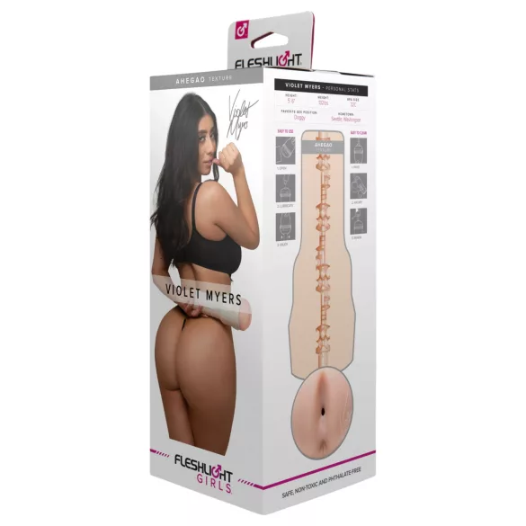 Fleshlight Girls Violet Myers Ahegao - realističen masturbator v obliki zadnjice (v barvi kože)