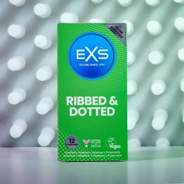 EXS - rebrasti in pikčasti kondomi - 12 kos