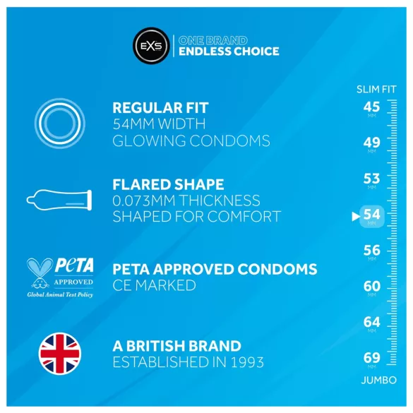 EXS - svetleči kondom - 3 kosi