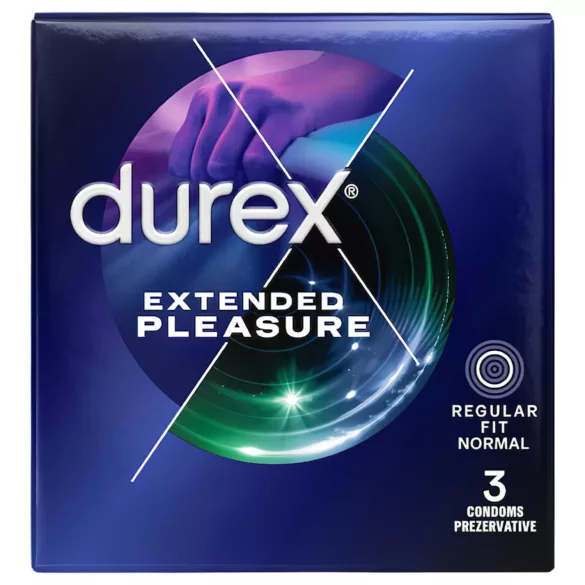 Durex - kondom za podaljšan užitek - zakasnitev orgazma - 56mm (3 kosi)