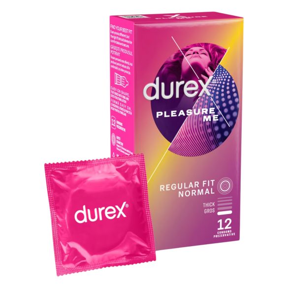Durex Emoji PleasureMe - rebrasti in pikčasti kondomi (12 kos)