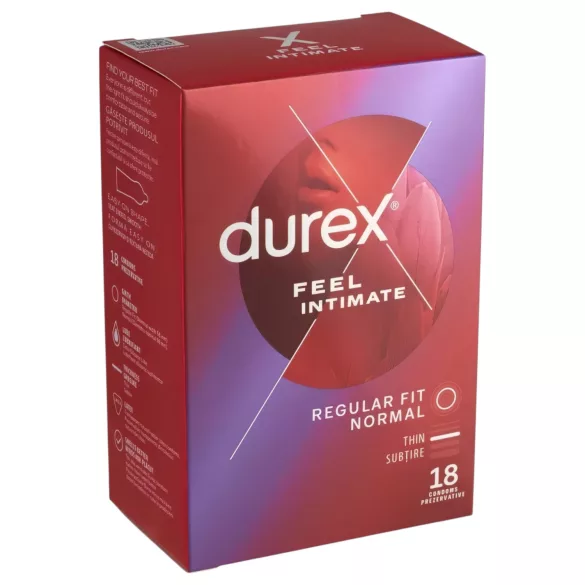 Durex - kondomi - tanki, občutljiv občutek - 18 kos
