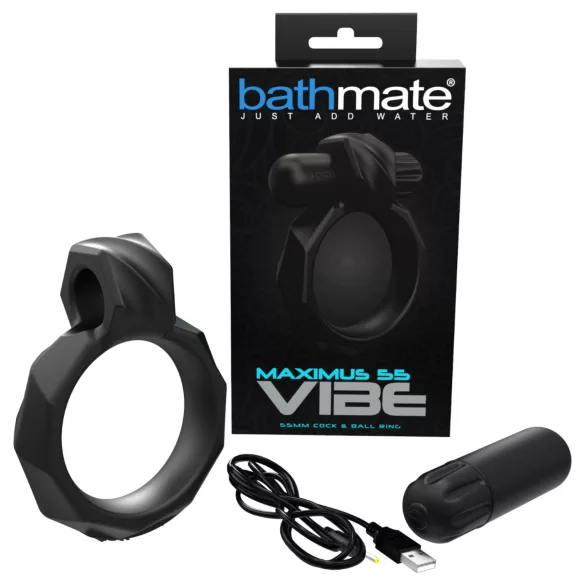 Bathmate Maximus Vibe 55 - akumulatorski vibracijski obroček za penis (črn)