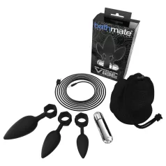   Bathmate Anal Training Plugs Vibe - vibracijski komplet analnih čepkov (črn)