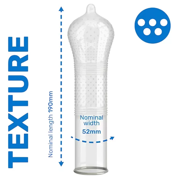Pasante - kondom z rebrasto in pikčasto strukturo - 12 kos