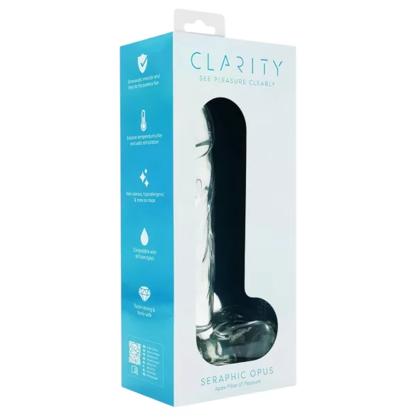 Clarity Seraphic Opus - stekleni dildo za G-točko (prozorni)