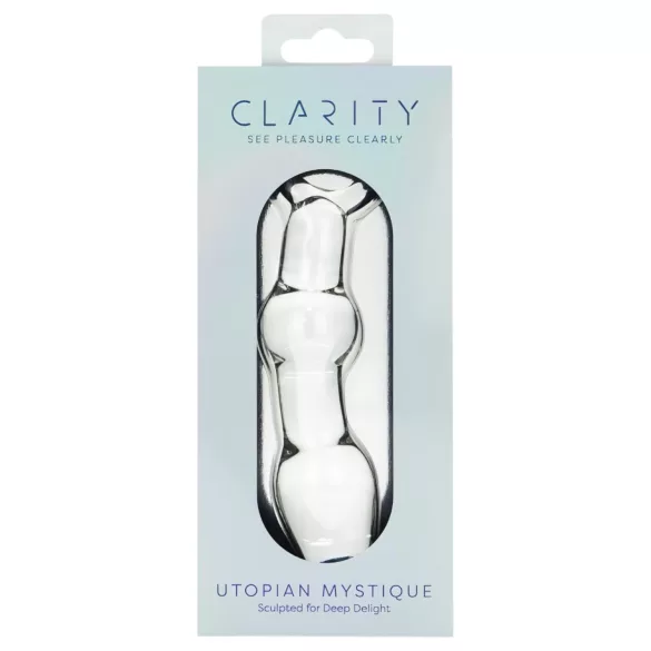 Clarity Utopian Mystique - rebrast steklen analni dildo (prozoren)