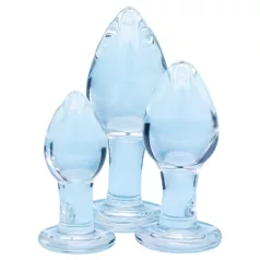   Clarity Utopian Trinity - set steklenih analnih čepkov (prozoren)