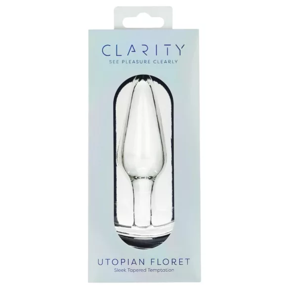 Clarity Utopian Floret - stekleni analni čep (prozoren)