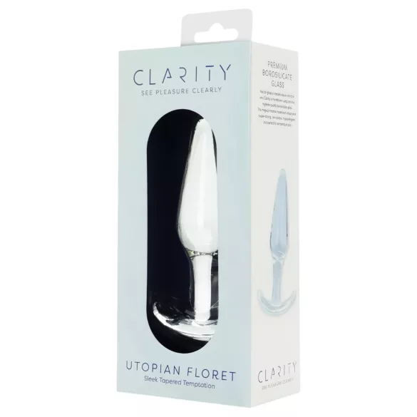 Clarity Utopian Floret - stekleni analni čep (prozoren)
