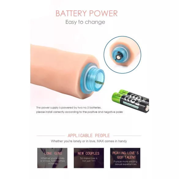 Lonely Max - realistični vibrator - 17 cm - nevtralna barva