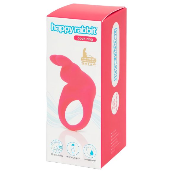 Happyrabbit Petelin - akumulatorski vibracijski obroček za penis (roza)