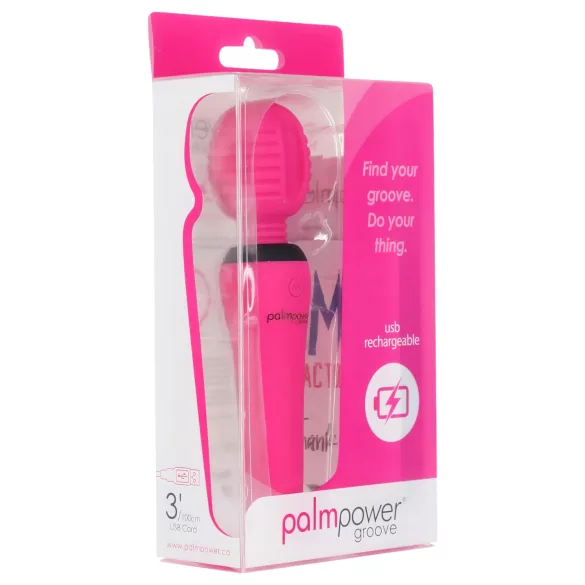 PalmPower groove - polnilni masažni vibrator - roza