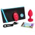 b-vibe srčni - polnljiv analni vibrator s daljinskim upravljanjem (rdeč)