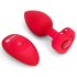 b-vibe srčni - polnljiv analni vibrator s daljinskim upravljanjem (rdeč)