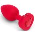 b-vibe srčni - polnljiv analni vibrator s daljinskim upravljanjem (rdeč)