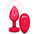 b-vibe srčni - polnljiv analni vibrator s daljinskim upravljanjem (rdeč)
