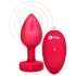 b-vibe srčni - polnljiv analni vibrator s daljinskim upravljanjem (rdeč)