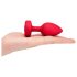 b-vibe srčni - polnljiv analni vibrator s daljinskim upravljanjem (rdeč)