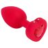 b-vibe srčni - polnljiv analni vibrator s daljinskim upravljanjem (rdeč)