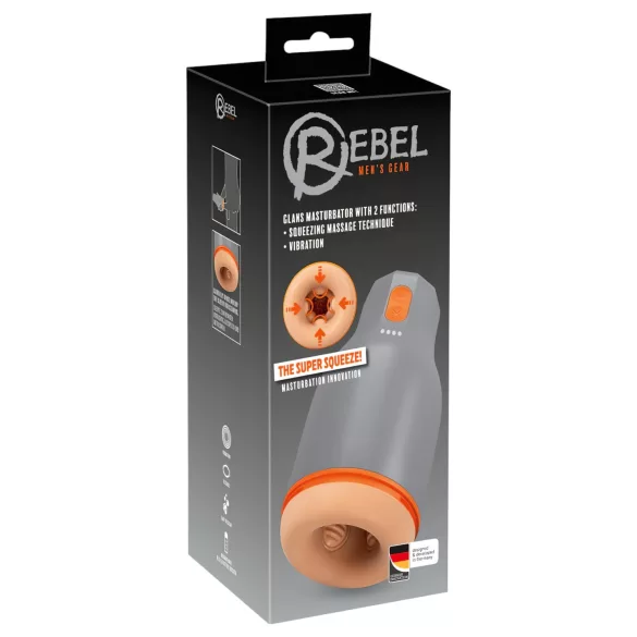 Rebel - vodoodporni prijemalni masturbator (naravno-siva)