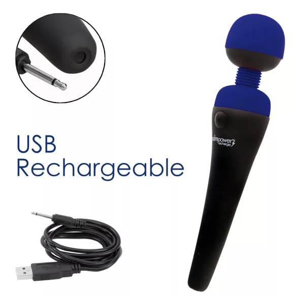 PalmPower recharge - polnilni masažni vibrator (moder)