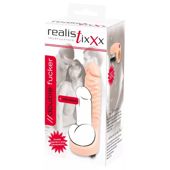 Realistixxx Double Fucker - pripenjajoč analni vibrator (naraven)