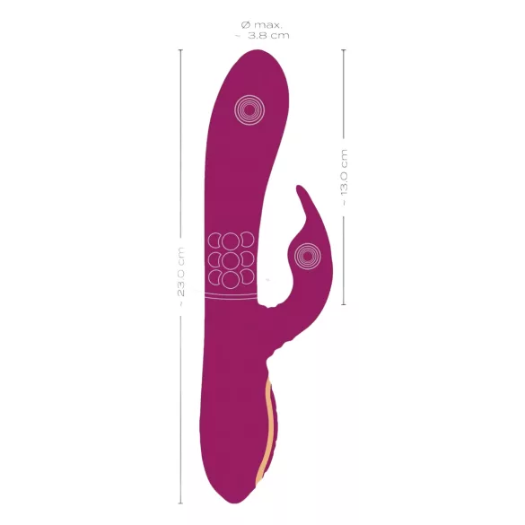 Javida - 3v1 vibrator z biseri in vrtenjem (vijoličen)