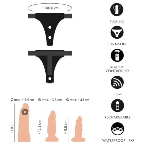 You2Toys - set za nadeti dildo - naravna barva