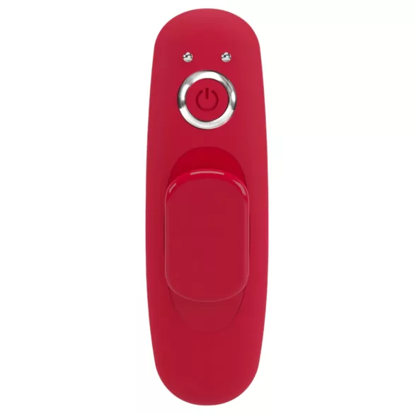 Smile - vibrator za hlačke z daljinskim upravljalnikom - rdeč