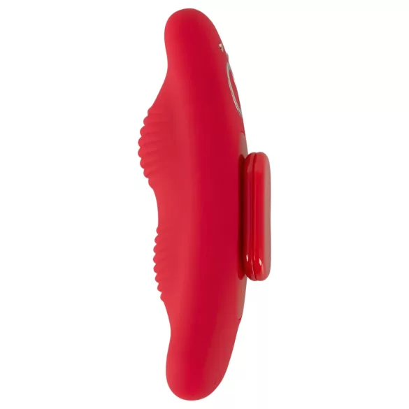 Smile - vibrator za hlačke z daljinskim upravljalnikom - rdeč