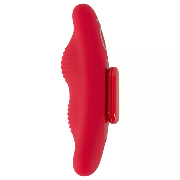 Smile - vibrator za hlačke z daljinskim upravljalnikom - rdeč