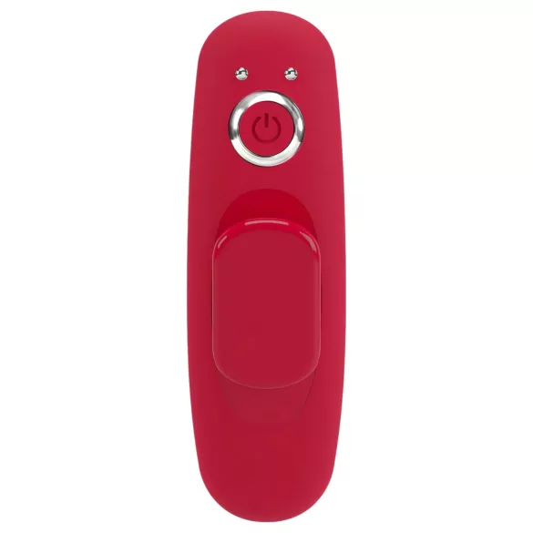Smile - vibrator za hlačke z daljinskim upravljalnikom - rdeč