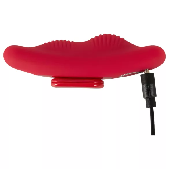 Smile - vibrator za hlačke z daljinskim upravljalnikom - rdeč