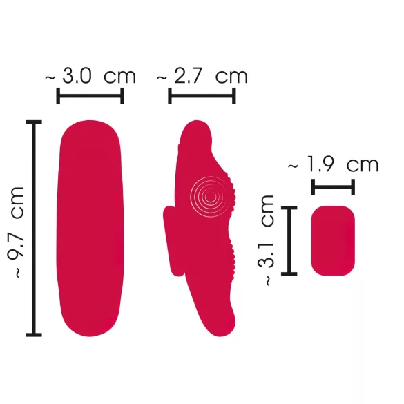 Smile - vibrator za hlačke z daljinskim upravljalnikom - rdeč