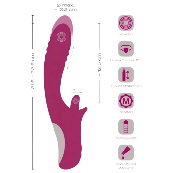 Javida - vibrirajoči in lizajoči vibrator z jezikom - vijoličen