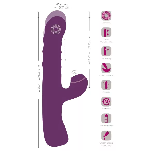 Javida - vibrator zajček 3 v 1 - vijoličen