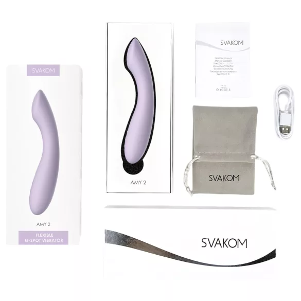 Svakom Amy 2 - vibrátor za G-točko - polnilni, vodoodporen, vijoličen