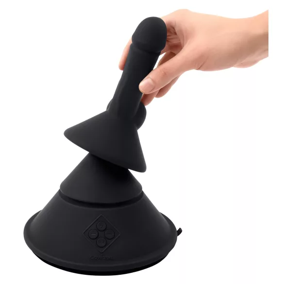 The Cowgirl Cone - pametna seksualna naprava z različnimi nastavki (črna)