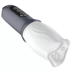   LUX Active First Class - masturbator z vrtečo glavo - bela/siva